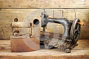 Antique sewing machine photo