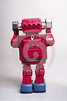 Antique sheet metal toy robots from the year 1950, battery operated, artificial intelligence, robotics con