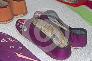 Antique shoe in a museum Ba nv tou jiang museum