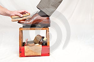 Antique shoe shine box