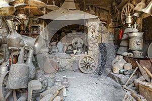 Antique shop in the village household items Lahij Azerbaijan