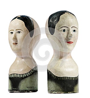 Antique shop wig stands