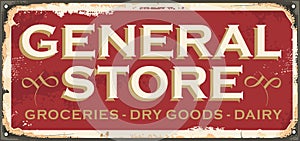 Antique sign design concept for general store.