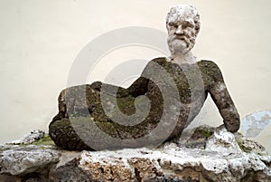 Antique Silenus statue on via del Babuino, Rome