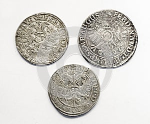 Antique silver coins thalers, middle ages