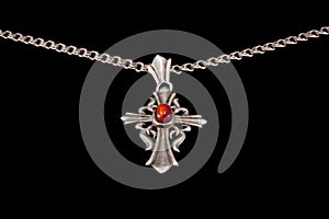 Antique silver cross on a chain