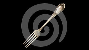 Antique silver fork isolated