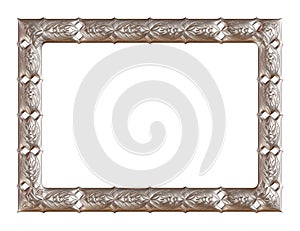 Antique silver frame isolated on white background