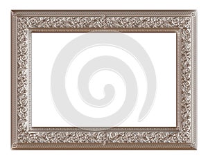 Antique silver frame isolated on white background