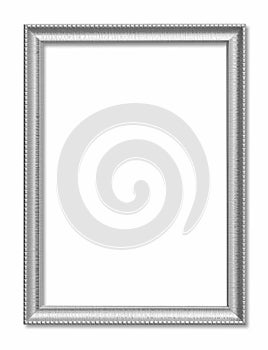 The antique silver frame isolated on white background