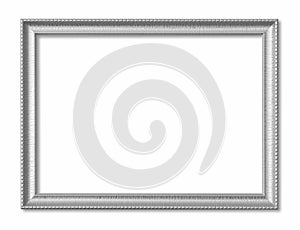 The antique silver frame isolated on white background