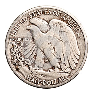 Antique silver half-dollar