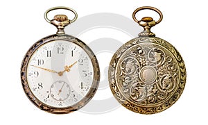 Pocket watch isolated on white