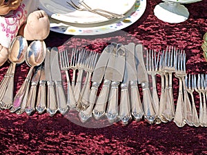 Antique silverware cutlery