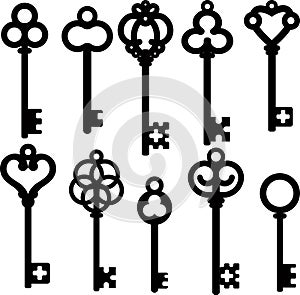 Antique skeleton keys photo