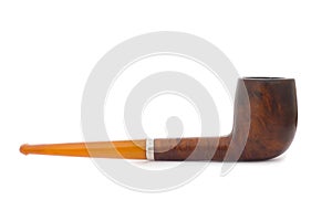 Antique Smoking Pipe on White