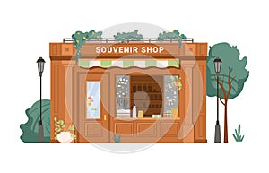 Antique souvenir collectables shop facade exterior