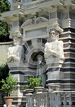 Antique statues of titans Villa d'Este