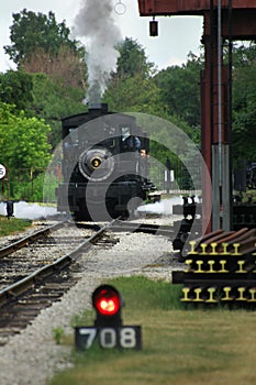 Antique steam locomotive