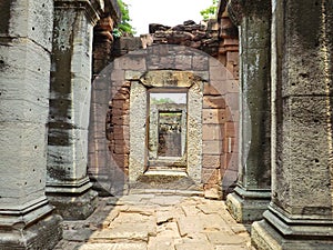 Antique stone pillars Phimai Historical Park