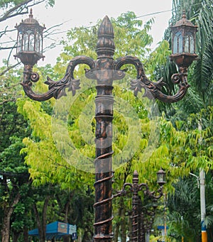 antique street lamp post