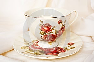 Antique tea cup with roses