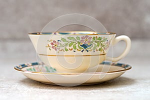 Antique tea cup and saucer made of Chinese porcelain
