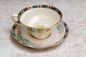 Antique tea cup and saucer patterned