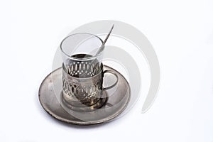Antique tea glass cup holder