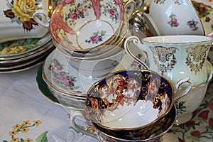 Antique Teacups and Saucers