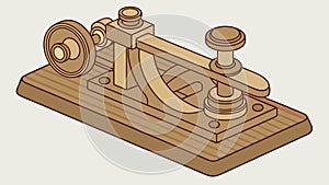 Antique Telegraph Key Device Vector Icon, vector design Generative AI