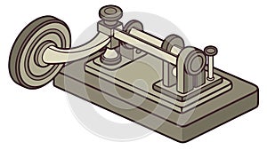 Antique Telegraph Key, Early Communication Technology and Morse Code, vector design Generative AI