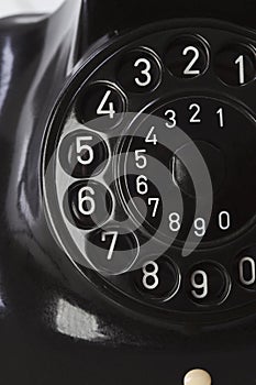 Antique Telephone, dial plate, close up