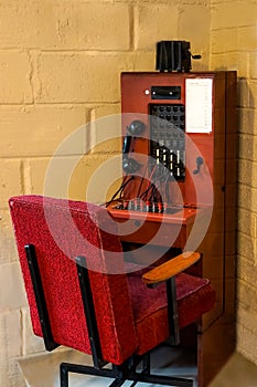 Antique Telephone Switchboard, Communication Connection Concept