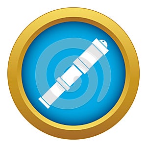 Antique telescope icon blue vector isolated