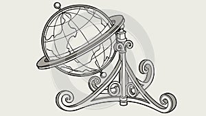 Antique Terrestrial Globe Learning Exploration Vector, vector design Generative AI