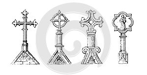 Crucifixs | Antique Architectural Illustrations