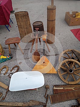 Antique things on the yard sale