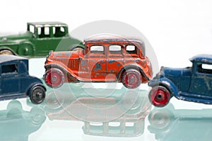 Antique toy sedan cars