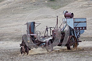 Antique Tractor and Hay Bailer photo