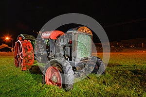 Antique tractors restored for decoration.