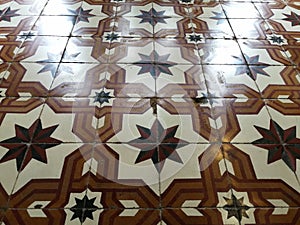 Antique traditional Portuguese floor tiles
