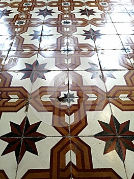 Antique traditional Portuguese floor tiles