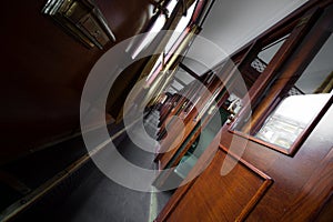 Antique train interior