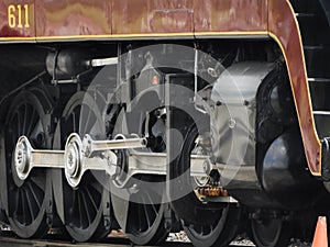 Antique vintage Locomotive 611 train wheels photo