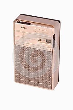 Antique transistor radio closeup