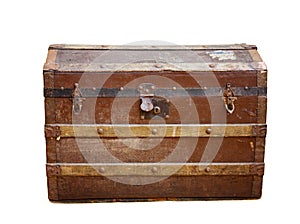 Antique trunk with rusty locks w c/path