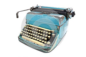 Antique typewriter against a crisp