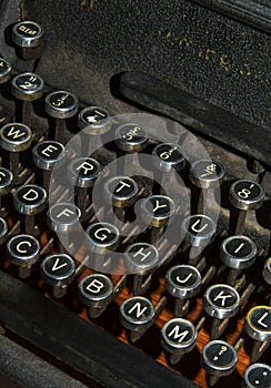 Antique typewriter close up