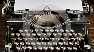 The Antique Typewriter on Desk.AI generated image
